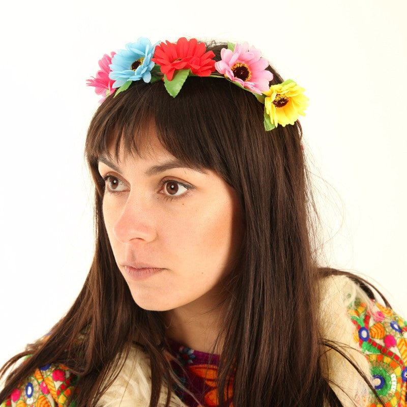 Rainbow Flower Hair Garland