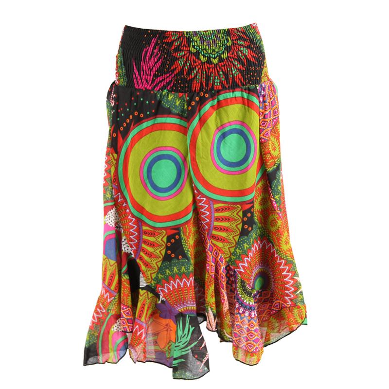 Twisted Patchwork Midi Skirt