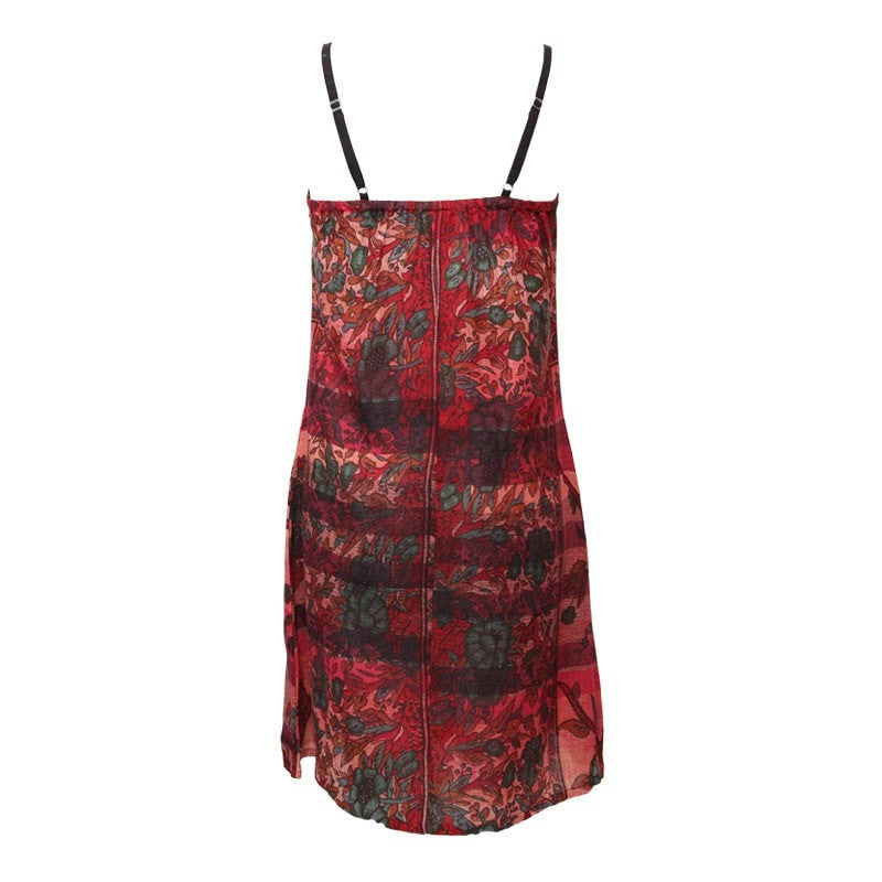 Red Floral Cami Beach Dress