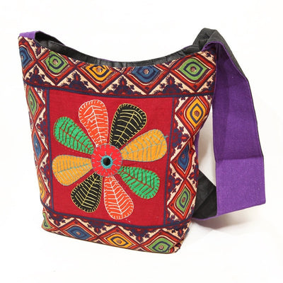 Flower Across Body Slouch Bag