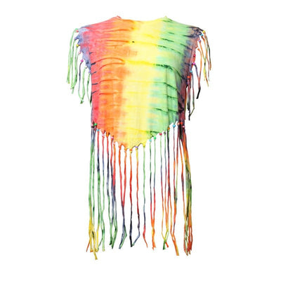 Rainbow Tie Dye Fringe T-Shirt