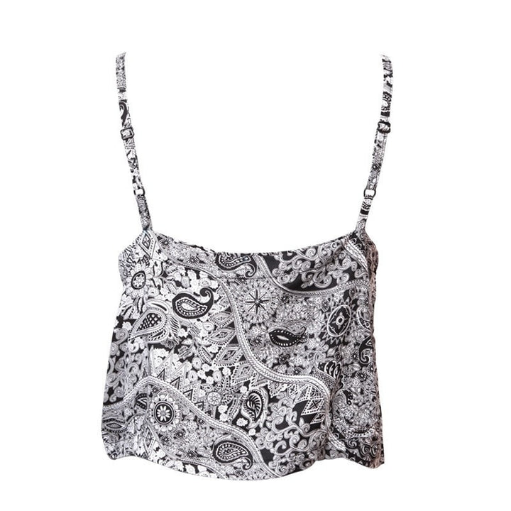 Paisley Button Up Crop Top