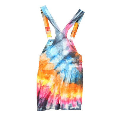 Reclaimed Tie Dye Denim Dungaree Short