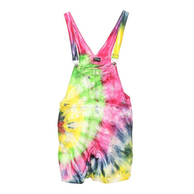 Reclaimed Tie Dye Denim Dungaree Short