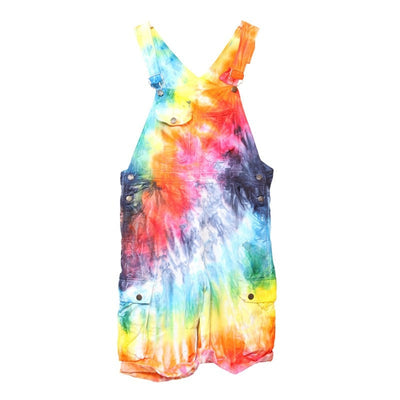 Reclaimed Tie Dye Denim Dungaree Short