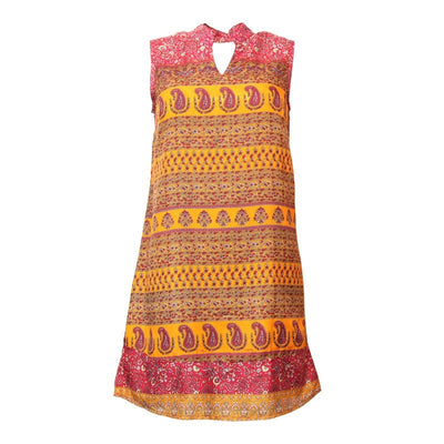 Paisley V High Neck Shift Dress