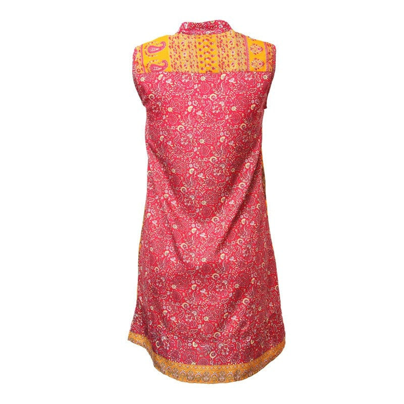Paisley V High Neck Shift Dress