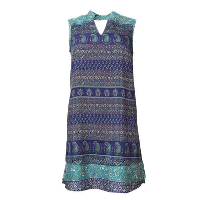 Paisley V High Neck Shift Dress