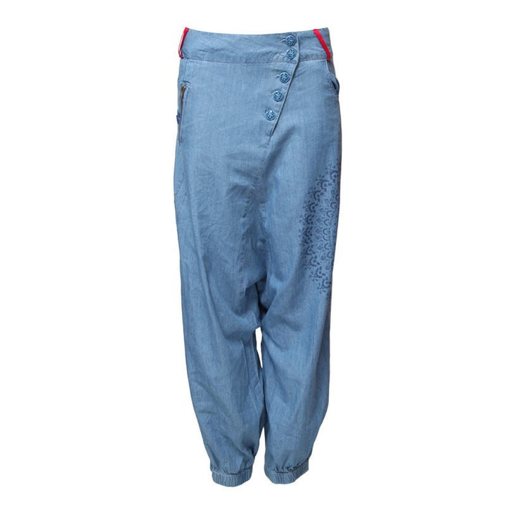 Low Denim Harem Pants