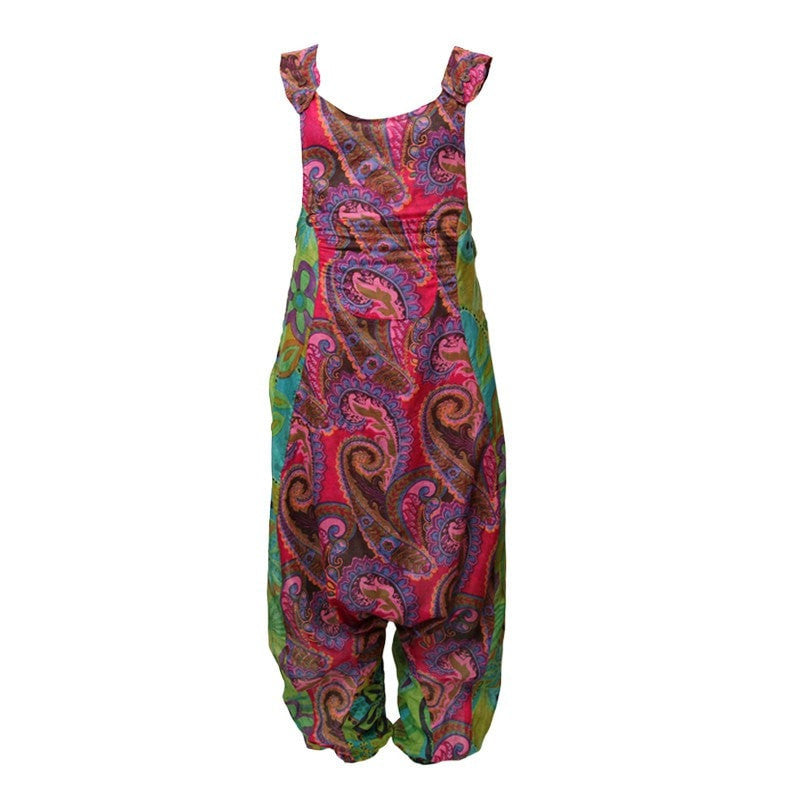 Floral Paisley Relaxed Dungarees