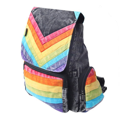 Men's Rainbow Chevron Cotton Backpack