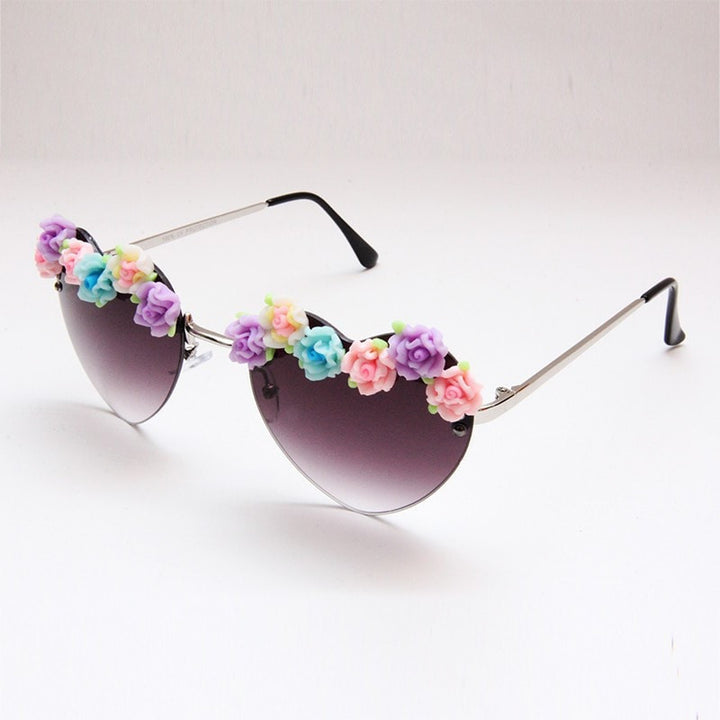 Hearts With Flowers Sunglasses