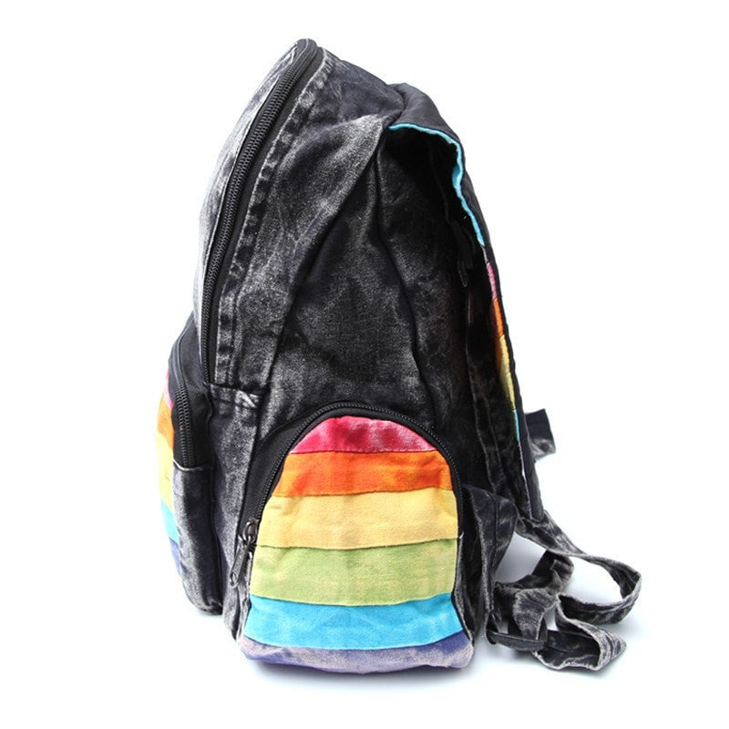 Rainbow Chevron Cotton Backpack