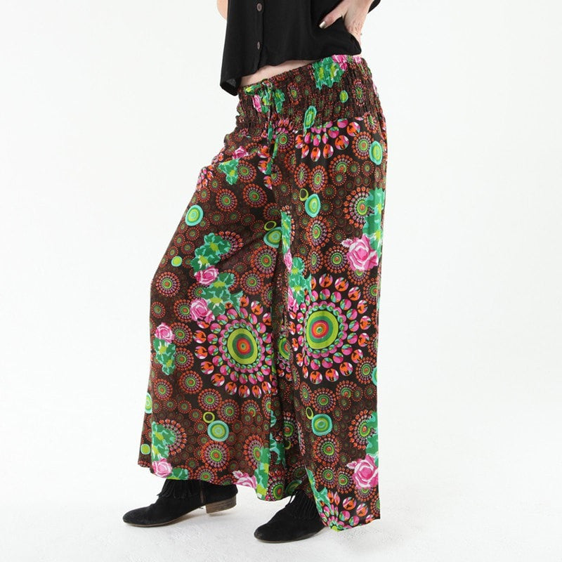 Mixed Print Palazzo Trousers