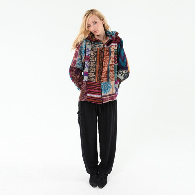 Patchwork Blanket Zip Up Hoodie The Hippy Clothing Co.