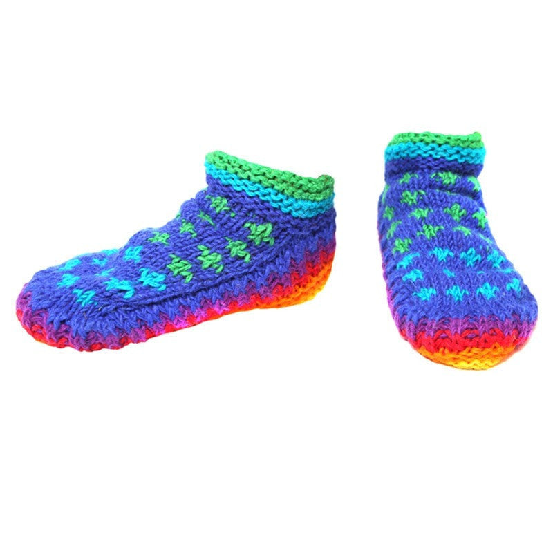 Rainbow Wool Slipper Boots