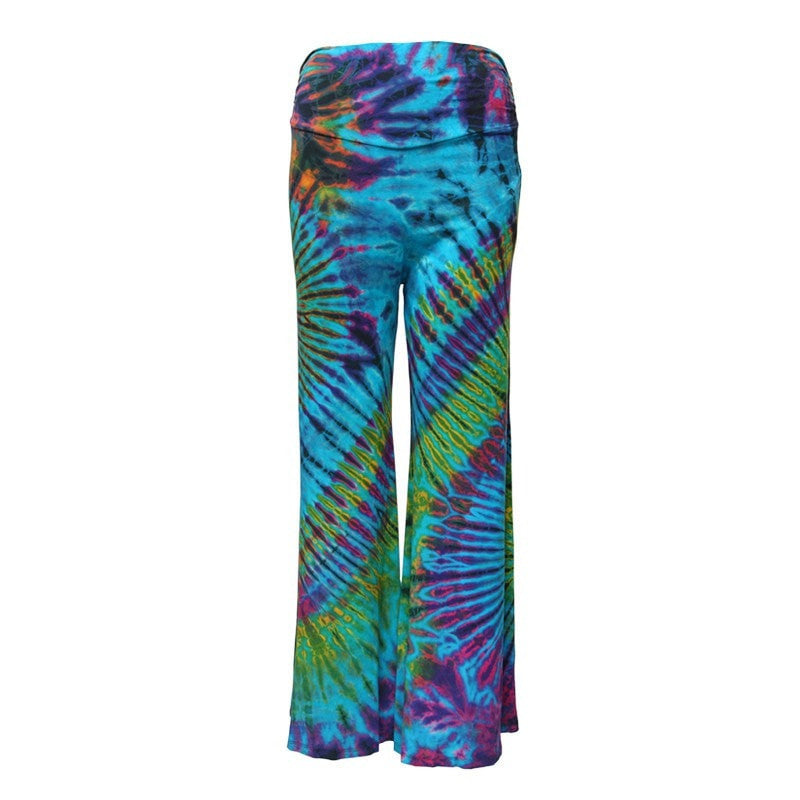 High Waisted Tie Dye Jersey Flares