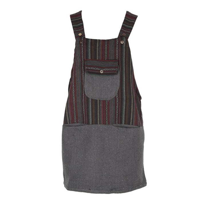 Woven Cotton Dungaree Dress