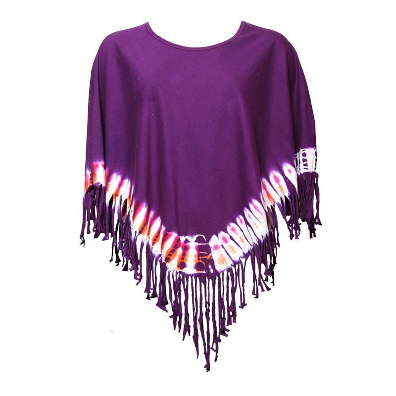 Soft Jersey Fringe Poncho