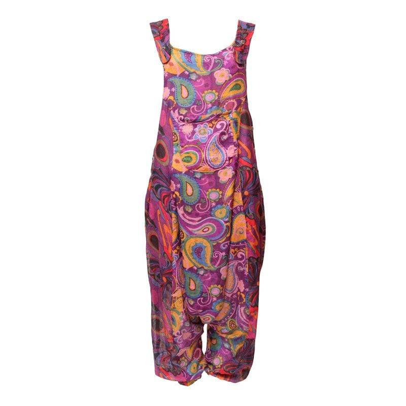 Floral Paisley Relaxed Dungarees