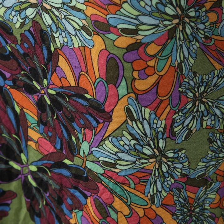 Retro Flower Print Lycra Dress