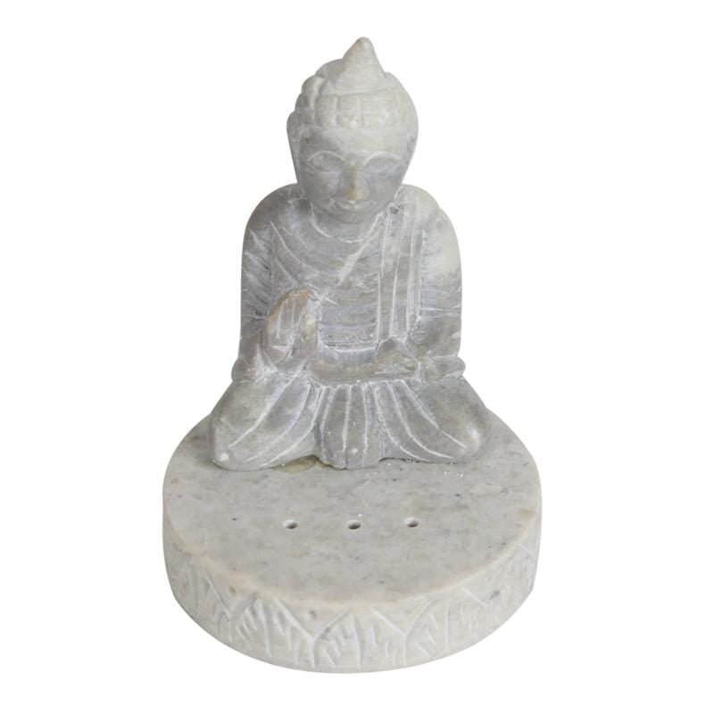 Hand Carved Soapstone Buddha Incense Burner