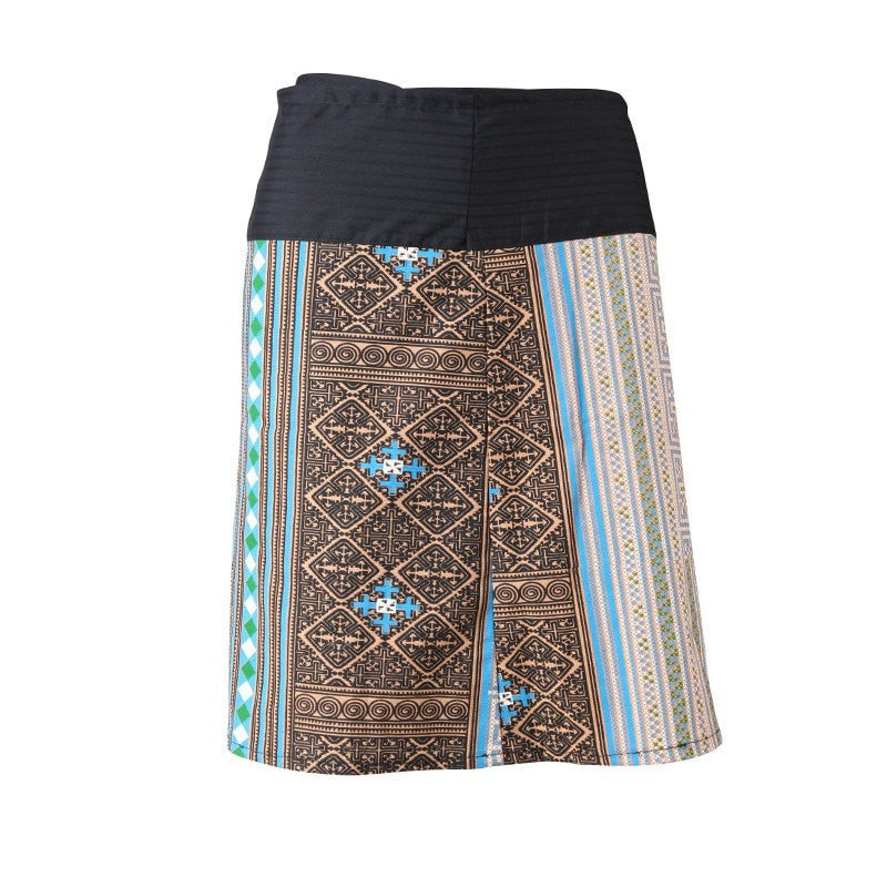Woven Aztec Wrap Skirt