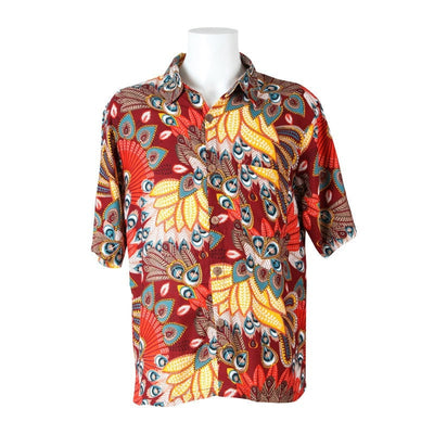 Tropical Peacock Print Hawaiian Shirt