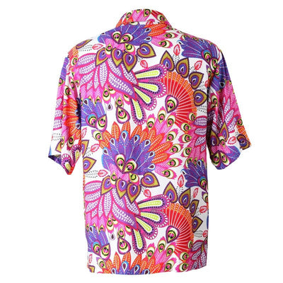 Tropical Peacock Print Hawaiian Shirt