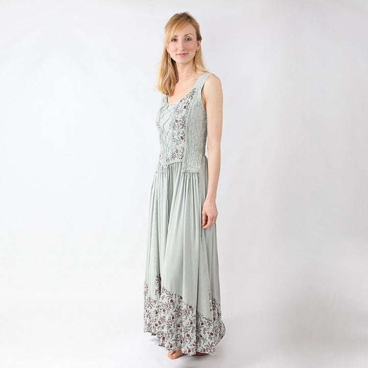 Lace Up Bodice Gypsy Maxi Dress