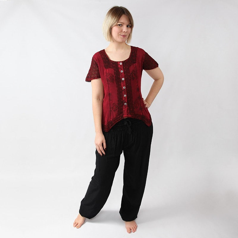 Gypsy Detail Button Up Top