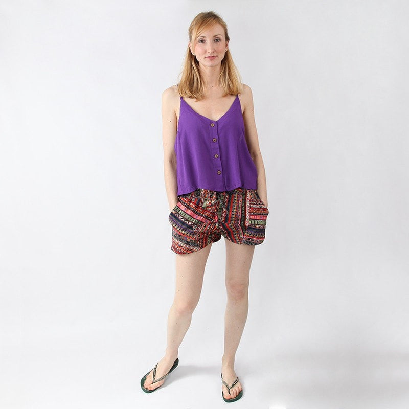 Patchwork Print Shorts