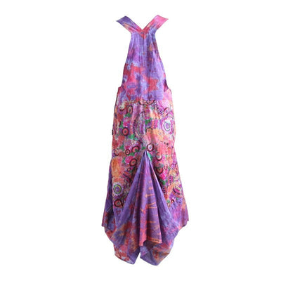 Tie Dye & Print Dungaree Drape Maxi Dress