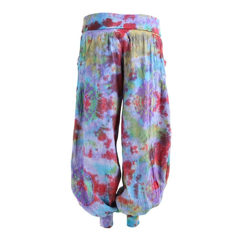 Tie Dye Foldover Harem Pants