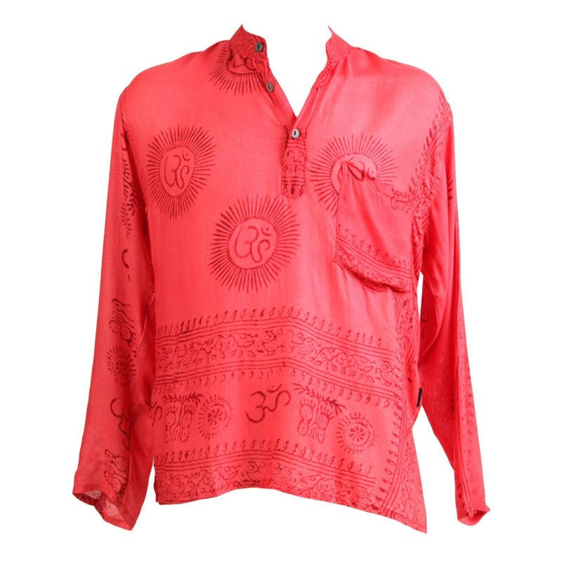 Om Print Soft Cotton Relaxed Shirt