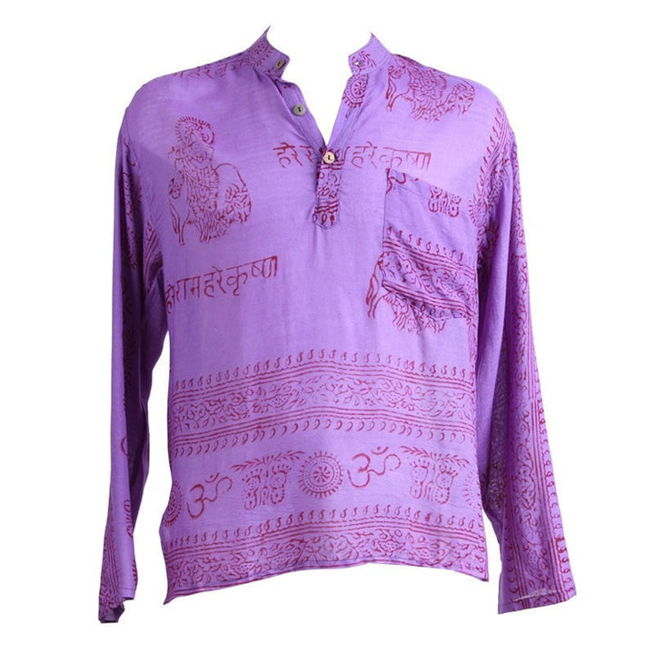Om Print Soft Cotton Relaxed Shirt