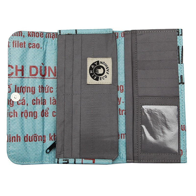 Fikay Blue Fish Eco Purse, open
