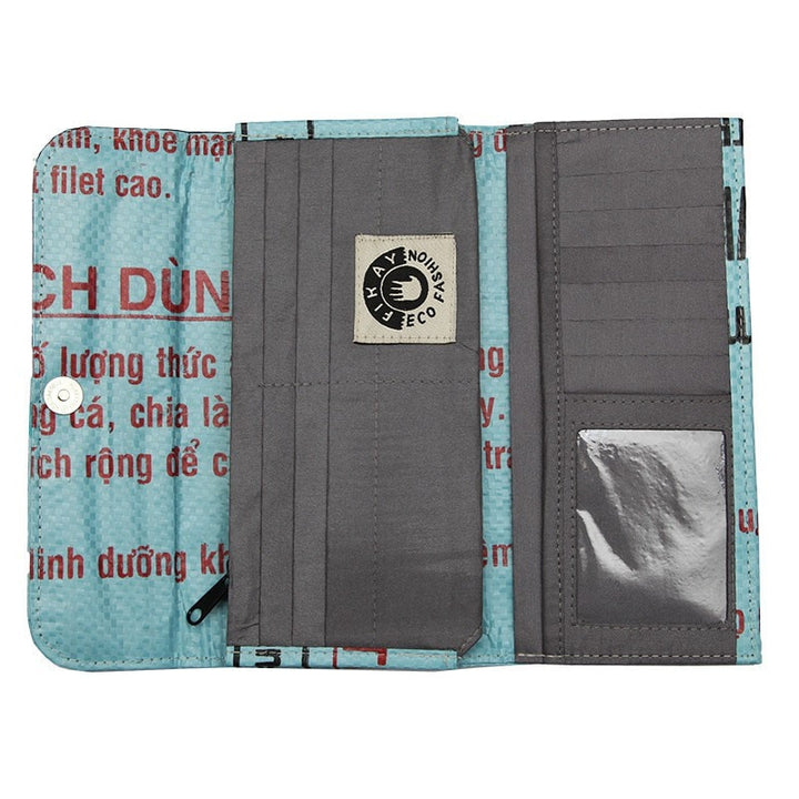 Fikay Blue Fish Eco Purse, open