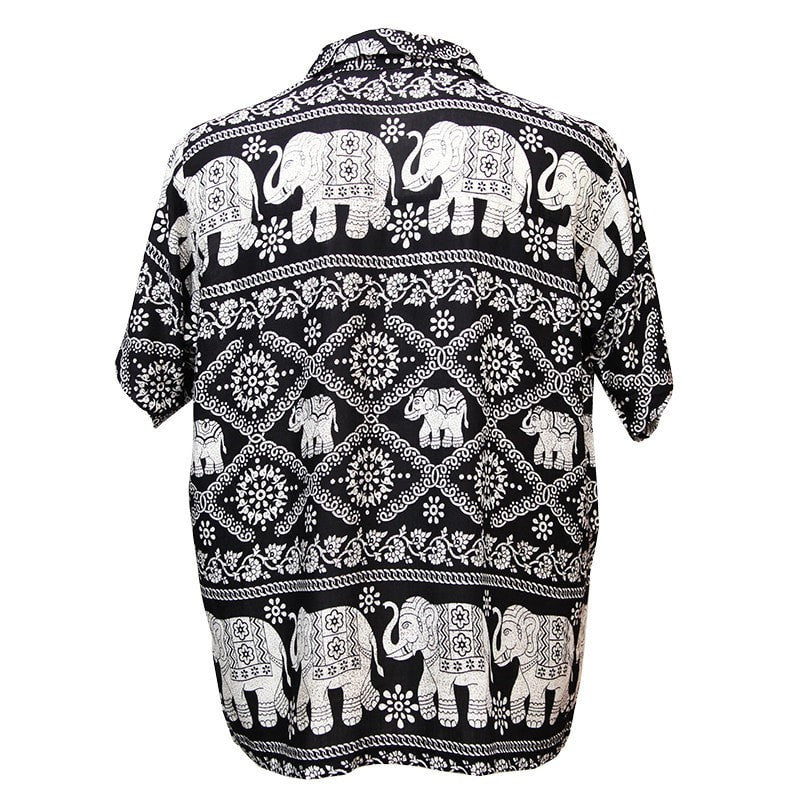 Elephant Printed Oversized Short Sleeved Shirt, back