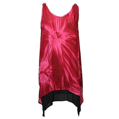 Tie Dye Swing Dress, Red