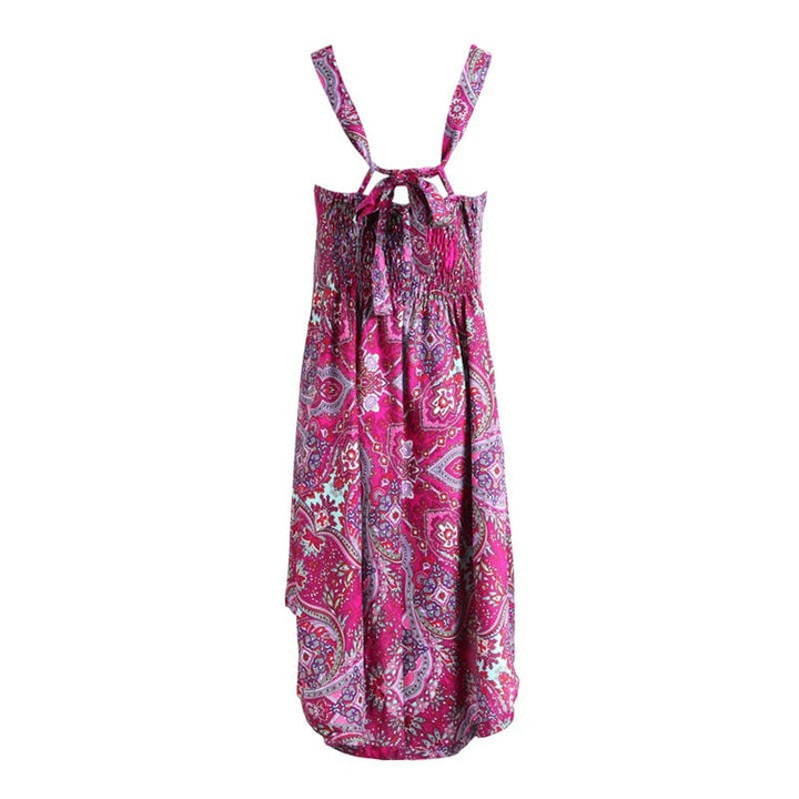 Keyhole Paisley Dip Hem Dress