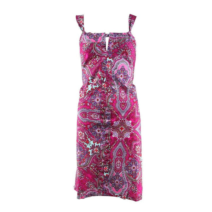 Keyhole Paisley Dip Hem Dress