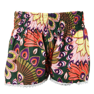 Tropical Peacock Print Shorts