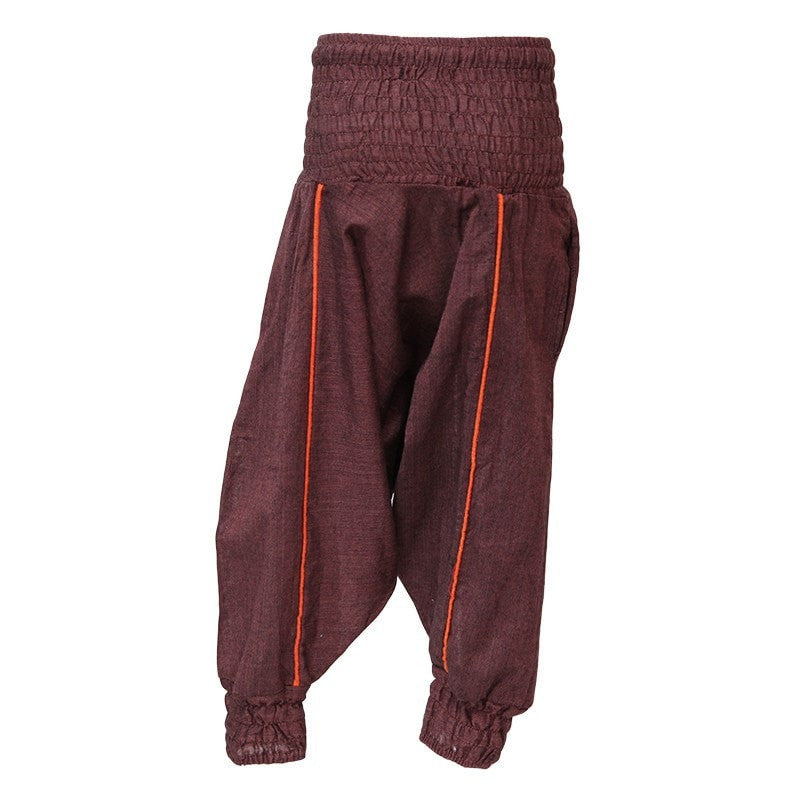 Kids Plain Harem Pants, Brown back