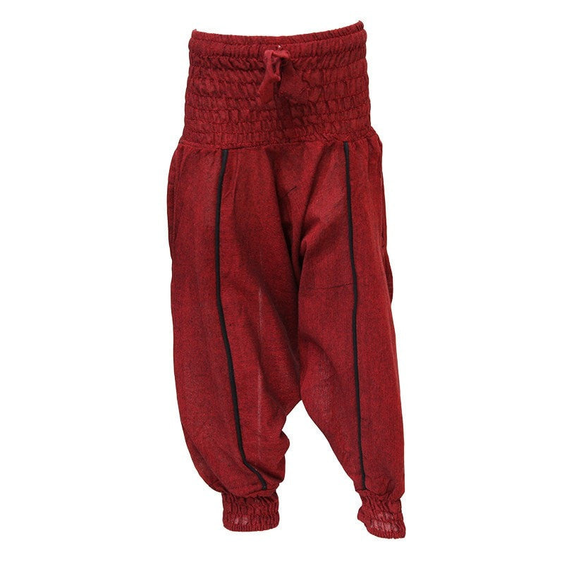 Kids Plain Harem Pants, Red