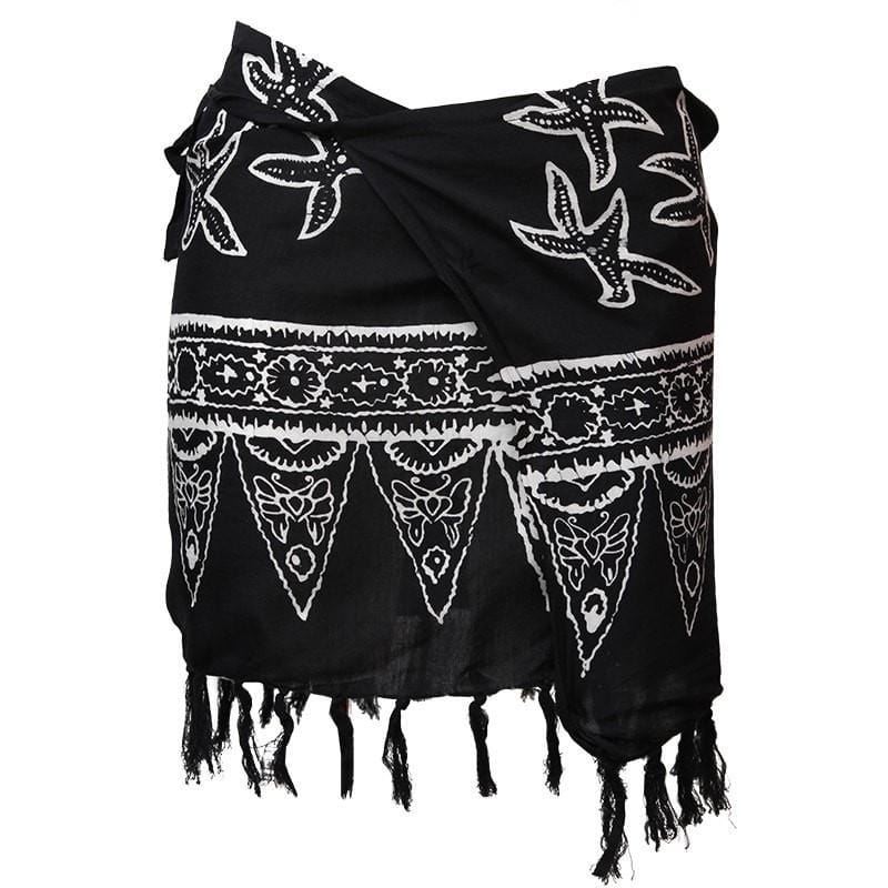 Mini Batik Beach Sarongs - Black