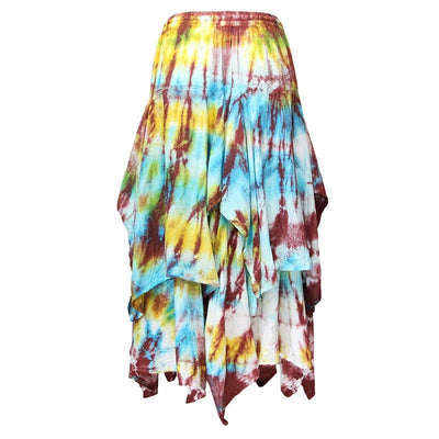 Layered Cotton Tie Dye Skirt