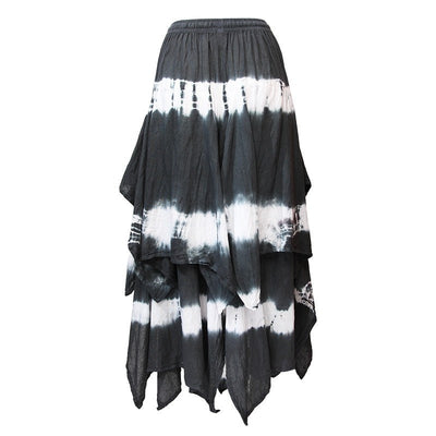 Layered Cotton Tie Dye Skirt