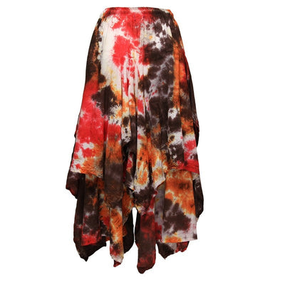 Layered Cotton Tie Dye Skirt