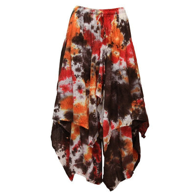 Layered Cotton Tie Dye Skirt